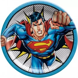 Superman Large Plates (Pack of 8) | Justice League Party Supplies