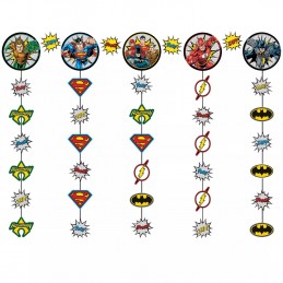 Justice League Hanging String Decorations Kit | Justice League Party Supplies