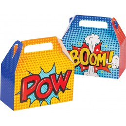 Superhero Party Boxes & Nametags (Set of 4) | Avengers Party Supplies