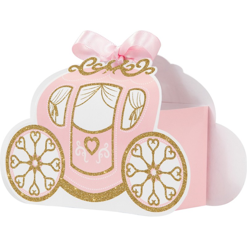 Glitter Princess Carriage Favour Boxes (Set of 8) | Disney Princess Party Supplies