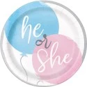 Gender Reveal Small Paper Plates (Pack of 8)