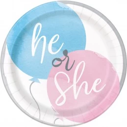 Gender Reveal Baby Shower Small Plates (Pack of 8) | Gender Reveal