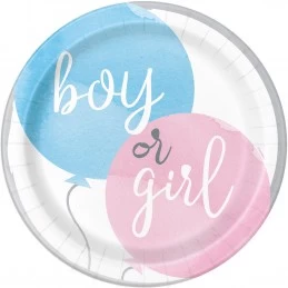 Gender Reveal Baby Shower Large Plates (Pack of 8) | Gender Reveal