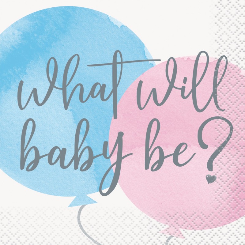 Gender Reveal Baby Shower Small Napkins (Pack of 16) Gender Reveal Baby Shower Small Napkins (Pack of 16)