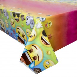 Rainbow Emoji Plastic Tablecover | Emoji Party Supplies