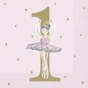 Ballerina 1st Birthday Large Napkins (Pack of 16)