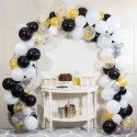Black, White & Gold Balloon Garland Kit (112 Pieces)