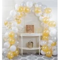White & Gold Balloon Garland Kit (112 Pieces)