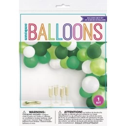 Green and White Balloon Arch Kit (40 Pieces) | Balloon Garland Kit Party Supplies