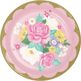 Floral Tea Party Large Plates (Pack of 8) | Floral Tea Party Party Supplies
