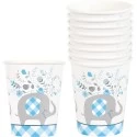 Blue Baby Elephant Paper Cups (Pack of 8)