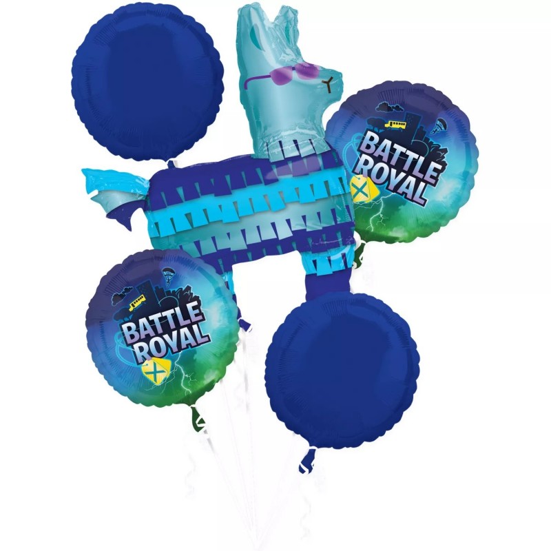 Battle Royal Fortnite Balloon Bouquet (5 Piece) | Video Game Party Supplies