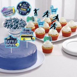 Battle Royal Fortnite Cake Toppers (Set of 12) | Video Game Party Supplies