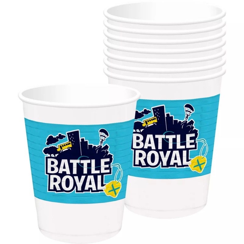Battle Royal Fortnite Large Plastic Cups (Pack of 8) | Video Game Party Supplies