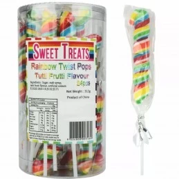 Rainbow Twist Pops (Pack of 24) | Lollies Party Supplies