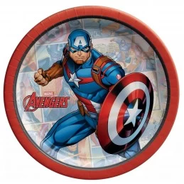 Avengers Unite Captain America Small Plates (Pack of 8) | Avengers Party Supplies