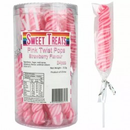 Pink Twist Pops (Pack of 24) | Lollies Party Supplies
