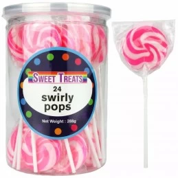 Pink Swirl Lollipops (Pack of 24) | Lollies Party Supplies