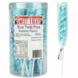 Blue Twist Pops (Pack of 24) | Lollies Party Supplies