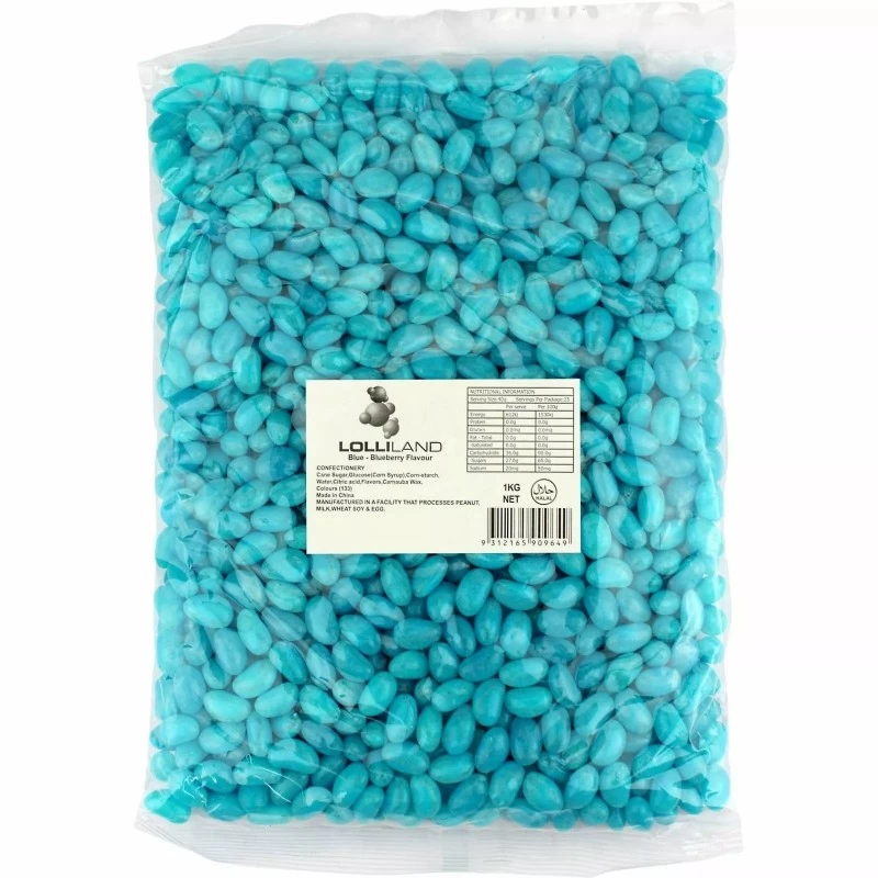 Blue Jelly Beans (1kg) | Lollies Party Supplies