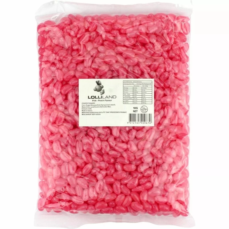 Pink Jelly Beans (1kg) | Lollies Party Supplies