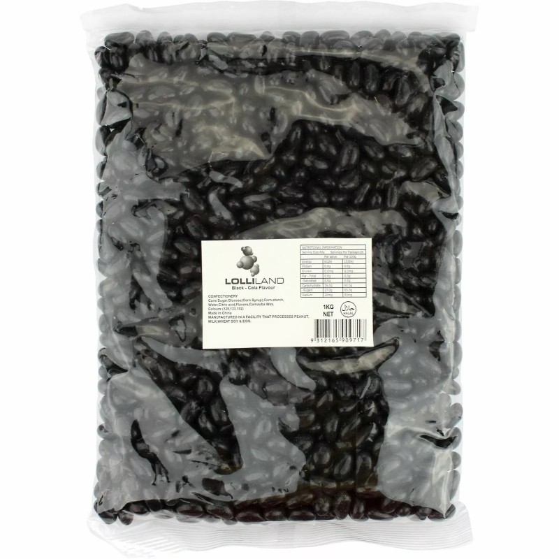 Black Jelly Beans (1kg) | Lollies Party Supplies