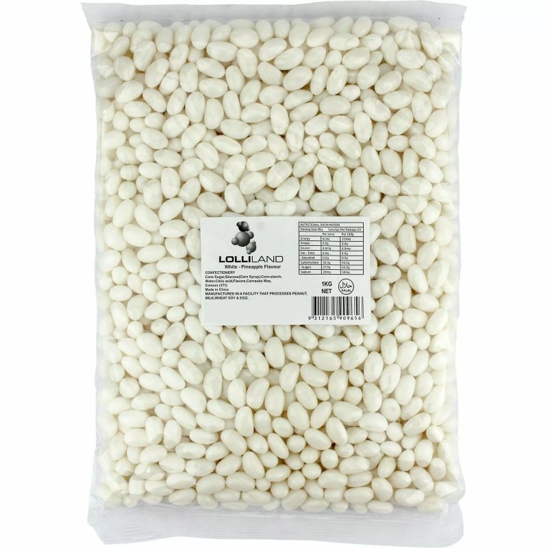 White Jelly Beans (1kg) | Lollies Party Supplies