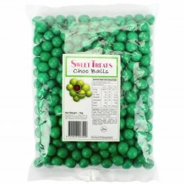 Green Chocolate Balls (1kg) | Lollies Party Supplies