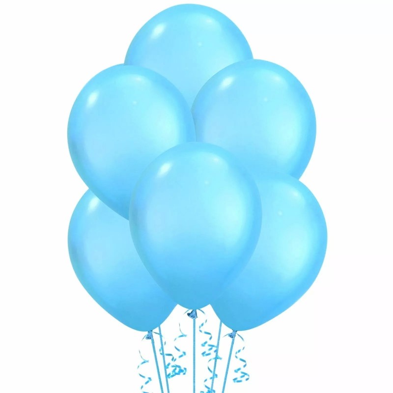Light Blue Pearl Balloons (Pack of 20) | Coloured Latex Balloons Party Supplies