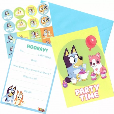 Bluey Party Invitations (Set Of 8) | Bluey Party Supplies - Who Wants 2 ...