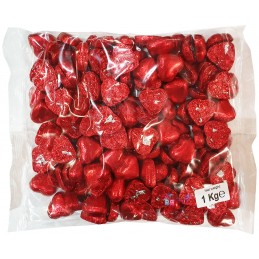 Red Foiled Chocolate Hearts (1kg) | Lollies Party Supplies