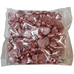 Rose Gold Foiled Chocolate Hearts (1kg) | Lollies Party Supplies