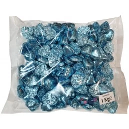 Blue Foiled Chocolate Hearts (1kg) | Lollies Party Supplies