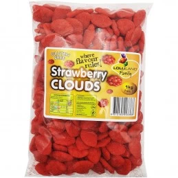 Red Strawberry Clouds (1kg) | Lollies Party Supplies