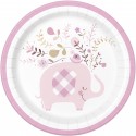 Pink Baby Elephant Small Plates (Pack of 8)