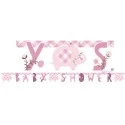 Pink Baby Elephant Baby Shower Banner