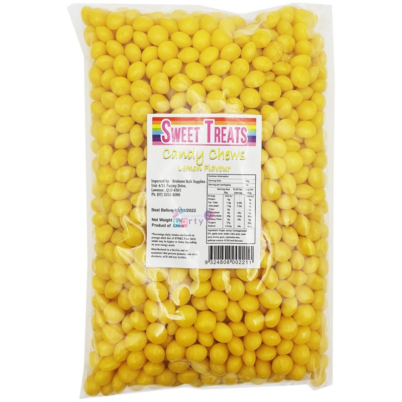 Yellow Candy Chews (1kg) | Lollies Party Supplies