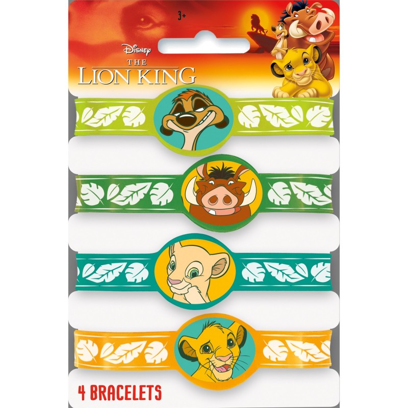 The Lion King Rubber Wristbands (Pack of 4) | Wristbands Party Supplies