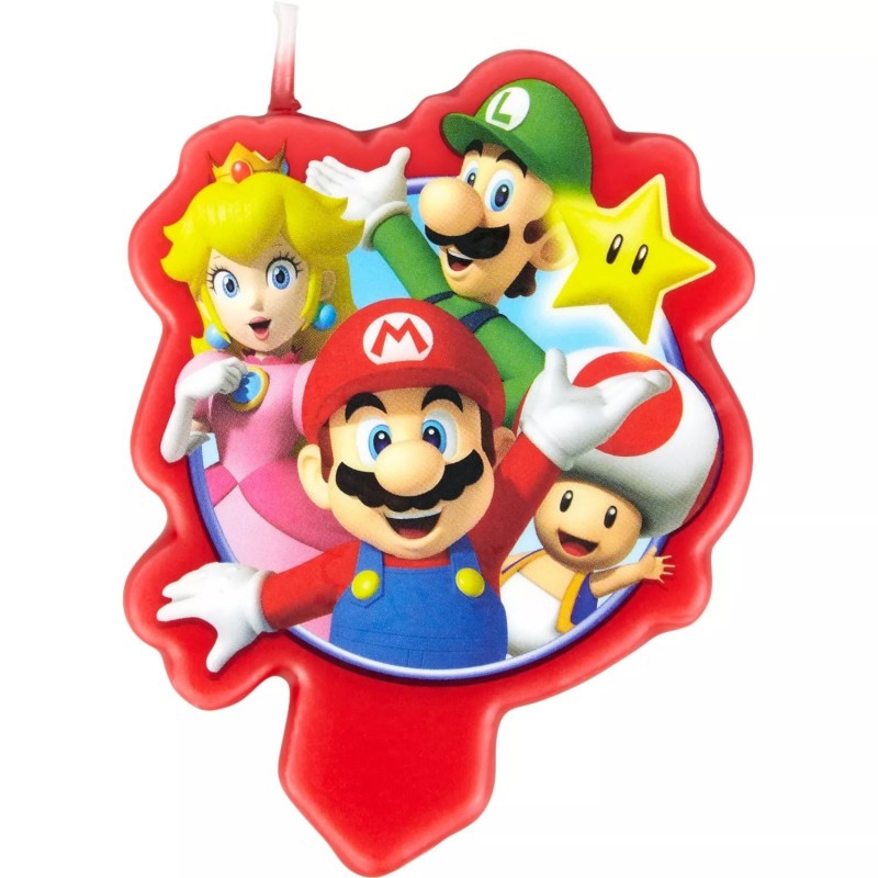 Wilton Super Mario Candle | Super Mario Party Supplies