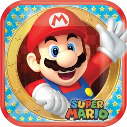 Super Mario Large Plates (Pack of 8) | Super Mario Party Supplies