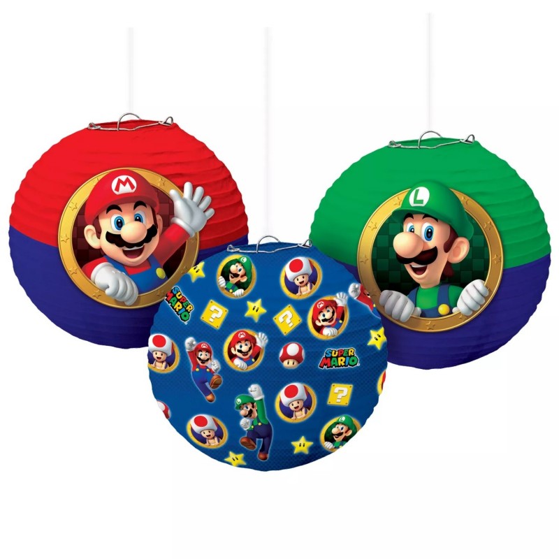 Super Mario Paper Lanterns (Pack of 3) | Super Mario Party Supplies