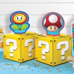 Super Mario Power Up & Question Block Table Centrepieces (Set of 4) | Super Mario Party Supplies