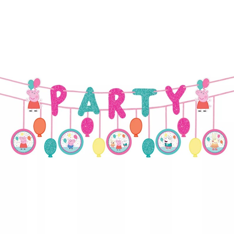 Glitter Peppa Pig Party Banners (Set of 2) | Peppa Pig Party Supplies