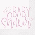 Pink Hearts Baby Shower Large Napkins (Pack of 16)
