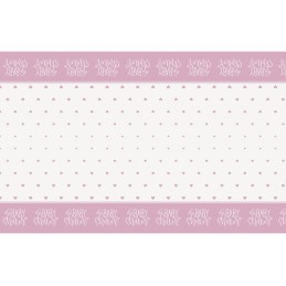 Pink Hearts Baby Shower Plastic Tablecover | Baby Girl Party Supplies