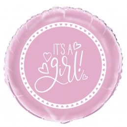 Pink Hearts Baby Shower Foil Balloon | Baby Girl Party Supplies