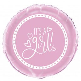 Pink Hearts Baby Shower Foil Balloon | Baby Girl Party Supplies