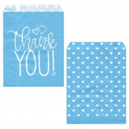 Blue Hearts Baby Shower Paper Treat Bags | Baby Boy Party Supplies