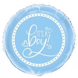 Blue Hearts Baby Shower Foil Balloon | Baby Boy Party Supplies