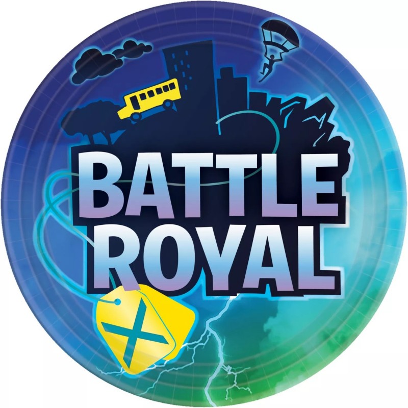 Battle Royal Fortnite Large Plates (Pack of 8) | Fortnite Party Supplies